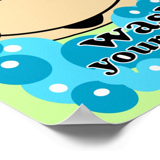 Waschen Sie Ihre Hände Zebra Badezimmer Kunst druc Poster (Ecke)