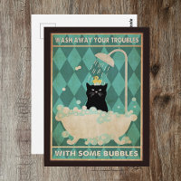 Waschen Sie Ihre Probleme ab - Niedliche Katzen we