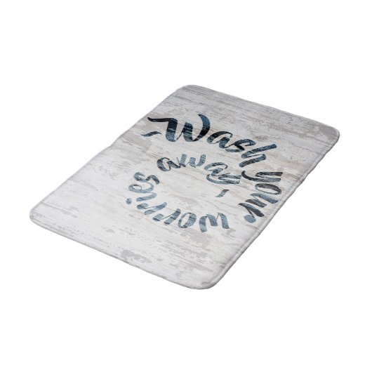 Waschen Sie Ihre Sorgen weg Rustikal Boho Badematte (Schrägansicht)