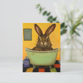 Waschen Sie Ihren Hasen Postkarte (Stehend Vorderseite)