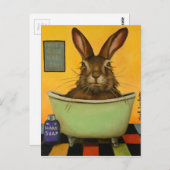 Waschen Sie Ihren Hasen Postkarte (Vorne/Hinten)