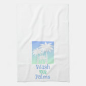 Waschen Sie Ihren Palm Tree Beach Blue Green Geschirrtuch (Vertikal)