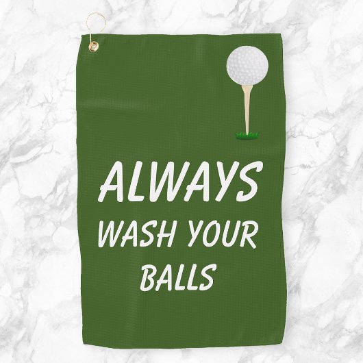 Waschen Sie immer Ihre Balls Golf Funny Spaß Golfhandtuch