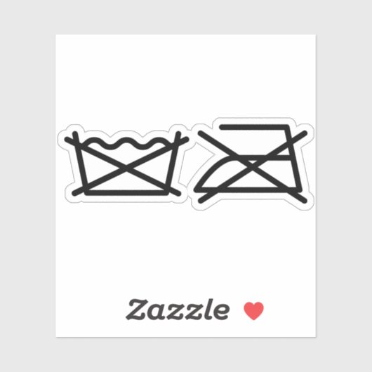 WASCHEN SIE NICHT! NICHT IRON! AUFKLEBER (Blatt)