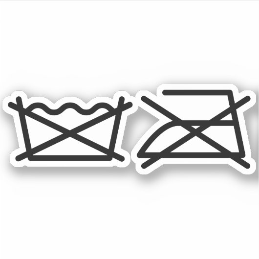 WASCHEN SIE NICHT! NICHT IRON! AUFKLEBER (Vorderseite)