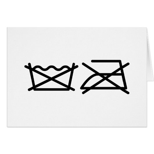 WASCHEN SIE NICHT! NICHT IRON! KARTE (Vorderseite (Horizontal))