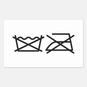 WASCHEN SIE NICHT! NICHT IRON! RECHTECKIGER AUFKLEBER