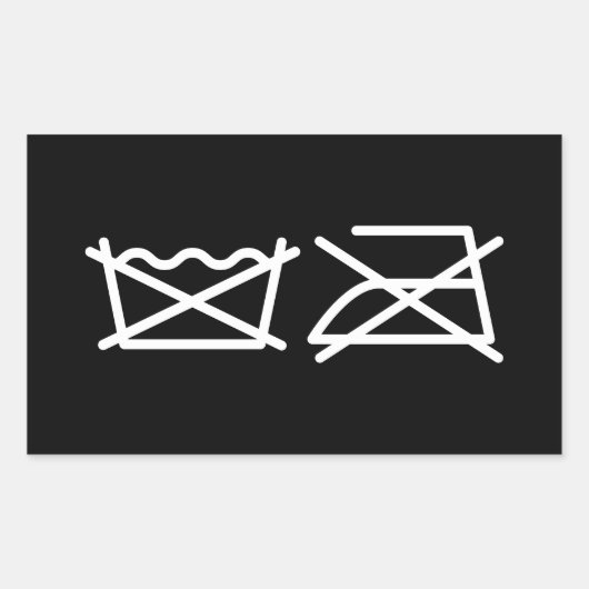 WASCHEN SIE NICHT! NICHT IRON! REKTANGULAR STICKER (Vorderseite)