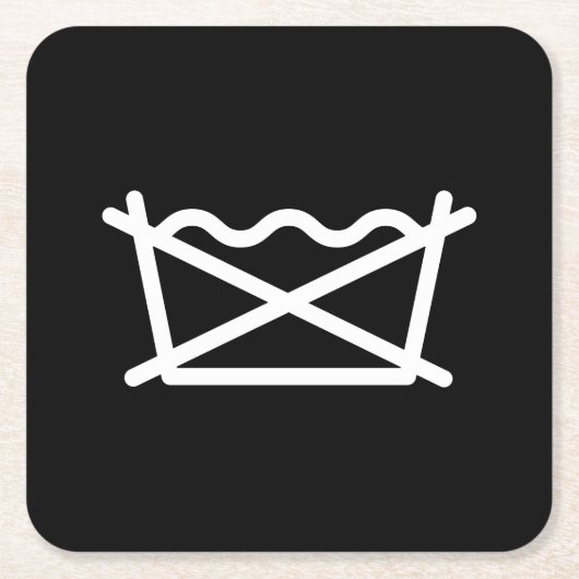 WASCHEN SIE NICHT! RECHTECKIGER PAPPUNTERSETZER (Vorderseite)