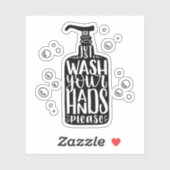 Waschen Sie sich bitte die Hände Aufkleber (Blatt)
