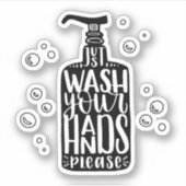 Waschen Sie sich bitte die Hände Aufkleber (Vorderseite)