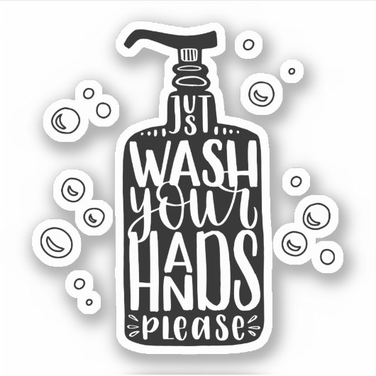 Waschen Sie sich bitte die Hände Aufkleber (Vorderseite)