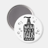 Waschen Sie sich bitte die Hände Magnet (Vorderseite/Rückseite)