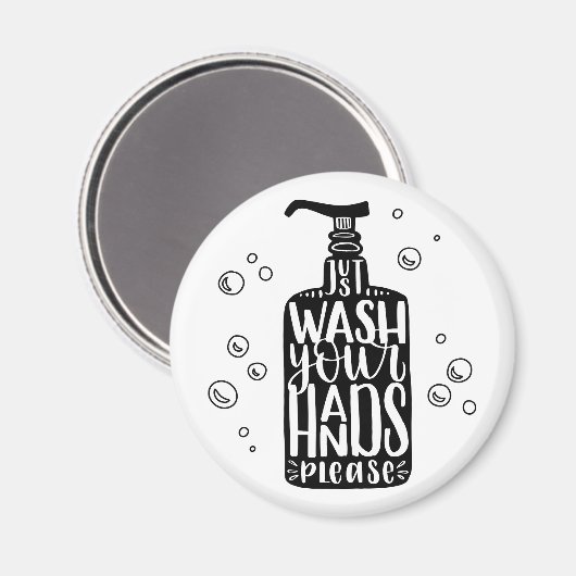 Waschen Sie sich bitte die Hände Magnet (Vorderseite/Rückseite)