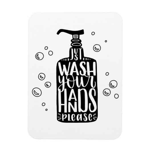 Waschen Sie sich bitte die Hände Magnet (Vertikal)