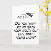 Waschen Sie sich den Mund mit Seife aus. Karte (Gelbe Blume)