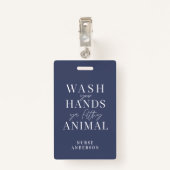 waschen Sie sich die Hände Ausweis (Rückseite mit Klammer)