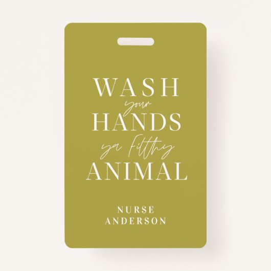 waschen Sie sich die Hände Ausweis (Vorderseite)