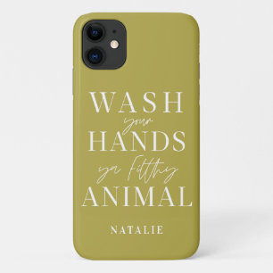 Waschen Sie sich die Hände, ein dreckiges Tier lus Case-Mate iPhone Hülle