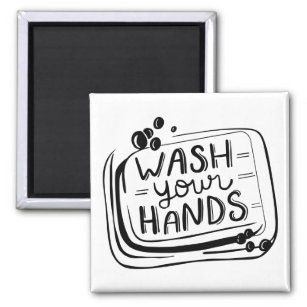 Waschen Sie sich die Hände Graphic_StaySafe Gesund Magnet