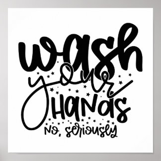 Waschen Sie sich die Hände im Spaß Wall Art Poster