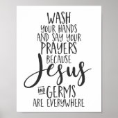 Waschen Sie sich die Hände und sprechen Sie Ihre G Poster (Vorne)