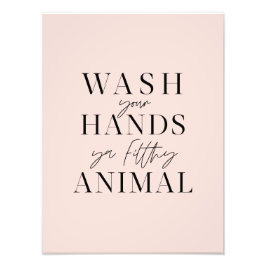 Waschen Sie sich die Hände ya filtrierendes Tier Fotodruck