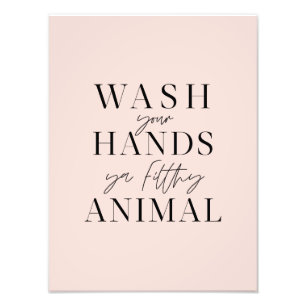 Waschen Sie sich die Hände ya filtrierendes Tier Fotodruck