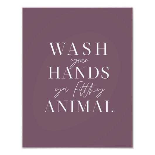 Waschen Sie sich die Hände ya filtrierendes Tier Fotodruck (Vorne)