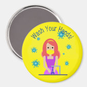 Waschen Sie sich die Sicherheit Magnet (Vorderseite/Rückseite)