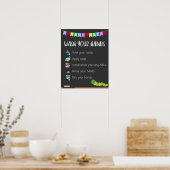 Waschen Sie sich Ihr Handplakat für Kinder Poster (Küche)