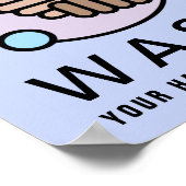 Waschen Sie sich regelmäßig das Virus-Symbol Poster (Ecke)