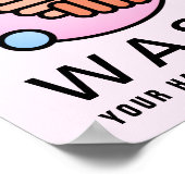 Waschen Sie sich regelmäßig das Virus-Symbol Poster (Ecke)