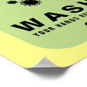 Waschen Sie sich regelmäßig das Virus-Symbol Poster (Ecke)