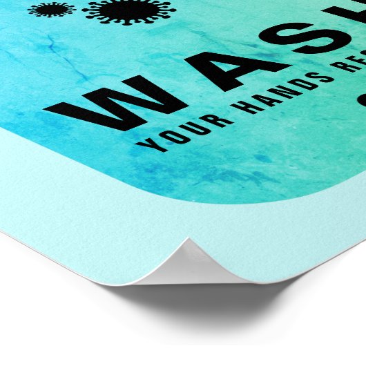 Waschen Sie sich regelmäßig das Virus-Symbol Poster (Ecke)