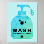 Waschen Sie sich regelmäßig das Virus-Symbol Poster (Vorne)
