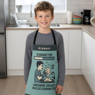 Waschen von Geschirr baut Charakter Gamer Funny Schürze