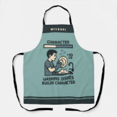 Waschen von Geschirr baut Charakter Gamer Funny Schürze (Vorderseite)