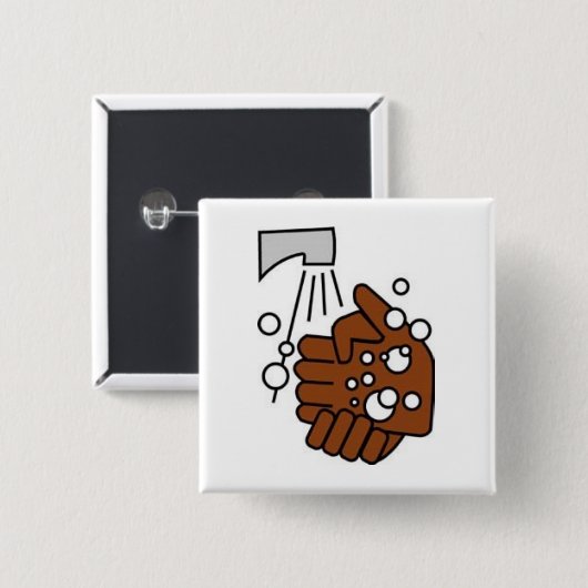 Waschende Hände Button (Vorne & Hinten)