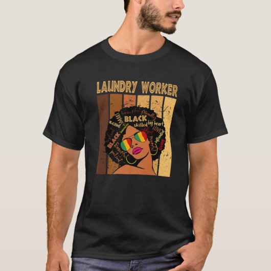 Wäscherarbeiter Afro American Black History T-Shirt (Vorderseite)