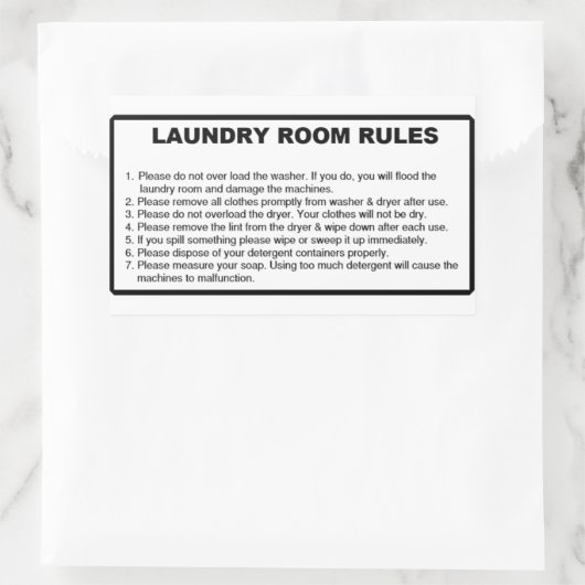 'Wäscherecht' Waschraum-Overlay Black Rechteckiger Aufkleber (Tasche)