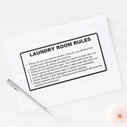 'Wäscherecht' Waschraum-Overlay Black Rechteckiger Aufkleber (Umschlag)