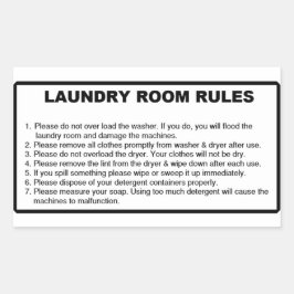 'Wäscherecht' Waschraum-Overlay Black Rechteckiger Aufkleber
