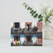 Wäscherei auf Balkonen, Paseo del Prado, Kuba Postkarte (Stehend Vorderseite)