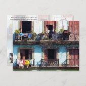 Wäscherei auf Balkonen, Paseo del Prado, Kuba Postkarte (Vorne/Hinten)