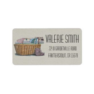 Wäscherei auf Wäscheleine Adressaufkleber