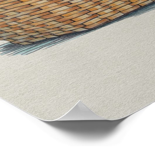 Wäscherei auf Wäscheleine Poster (Ecke)