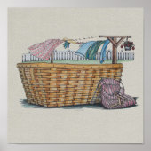 Wäscherei auf Wäscheleine Poster (Vorne)