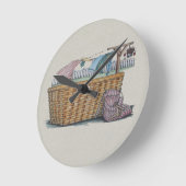 Wäscherei auf Wäscheleine Runde Wanduhr (Winkel)