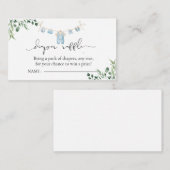 Wäscherei Blue Greenery Baby Dusche Windelwanne Ra Begleitkarte (Vorne/Hinten)